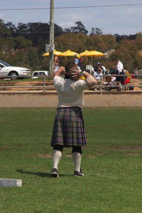 shot putt at the Highland Games