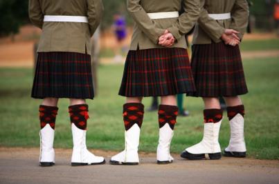 soldiers wearing Regimental Highland Dress