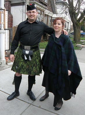 wearing a kilt